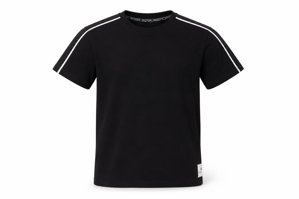 Holyfield Boys Black Cotton Pullover T-Shirt Size 12-13 Years Crew Neck Pullover