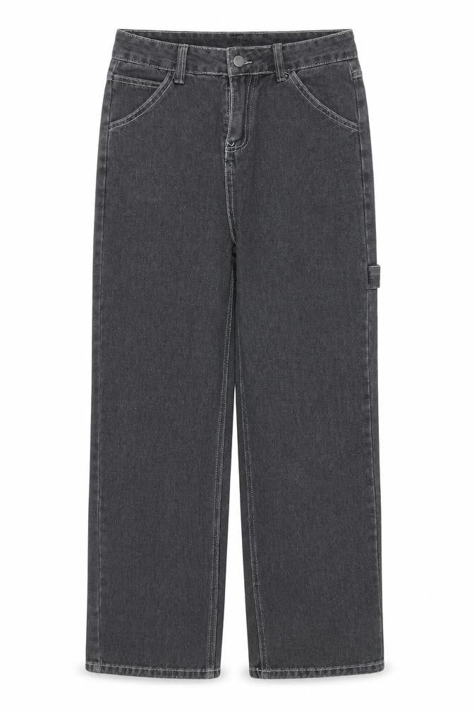 Preworn Womens Grey Polyester Straight Jeans Size L L26 in Regular Zip