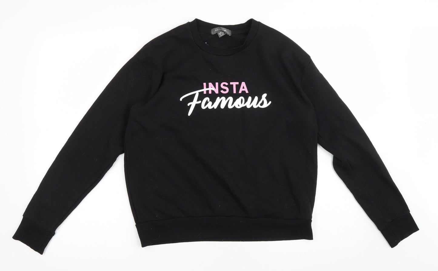 Primark Womens Black Polyester Pullover Sweatshirt Size XS - Insta Famous