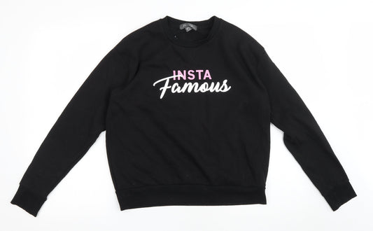 Primark Womens Black Polyester Pullover Sweatshirt Size XS - Insta Famous