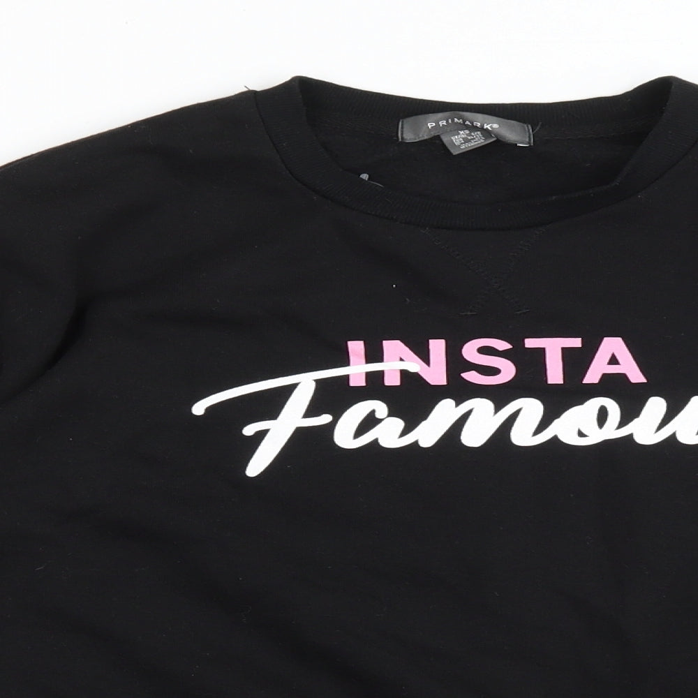 Primark Womens Black Polyester Pullover Sweatshirt Size XS - Insta Famous