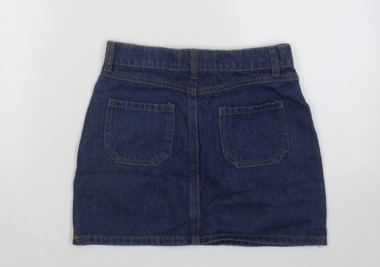Diamonds Girls Blue Cotton A-Line Skirt Size 8 Years Regular Button