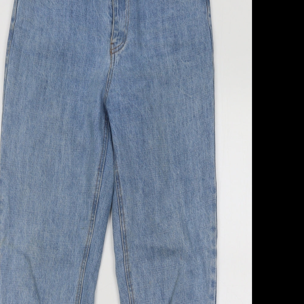 Daphnea Womens Blue Cotton Straight Jeans Size S L28 in Regular Zip