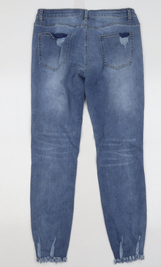 Sheilay Womens Blue Cotton Skinny Jeans Size M L28 in Regular Button