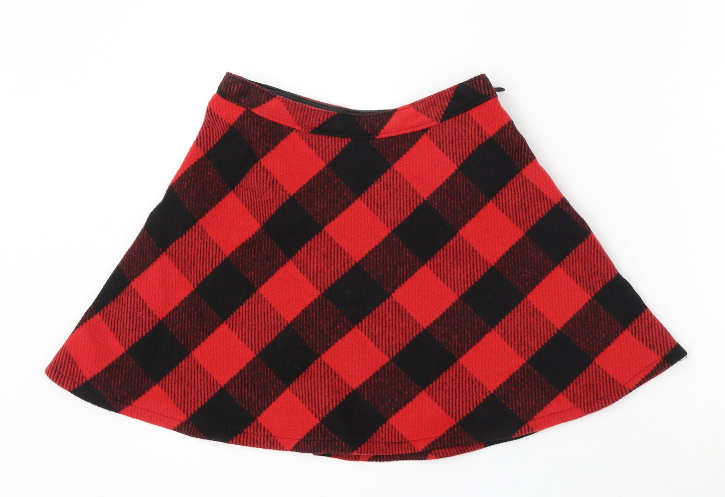 Hollister Womens Multicoloured Plaid Polyester Skater Skirt Size XS Zip