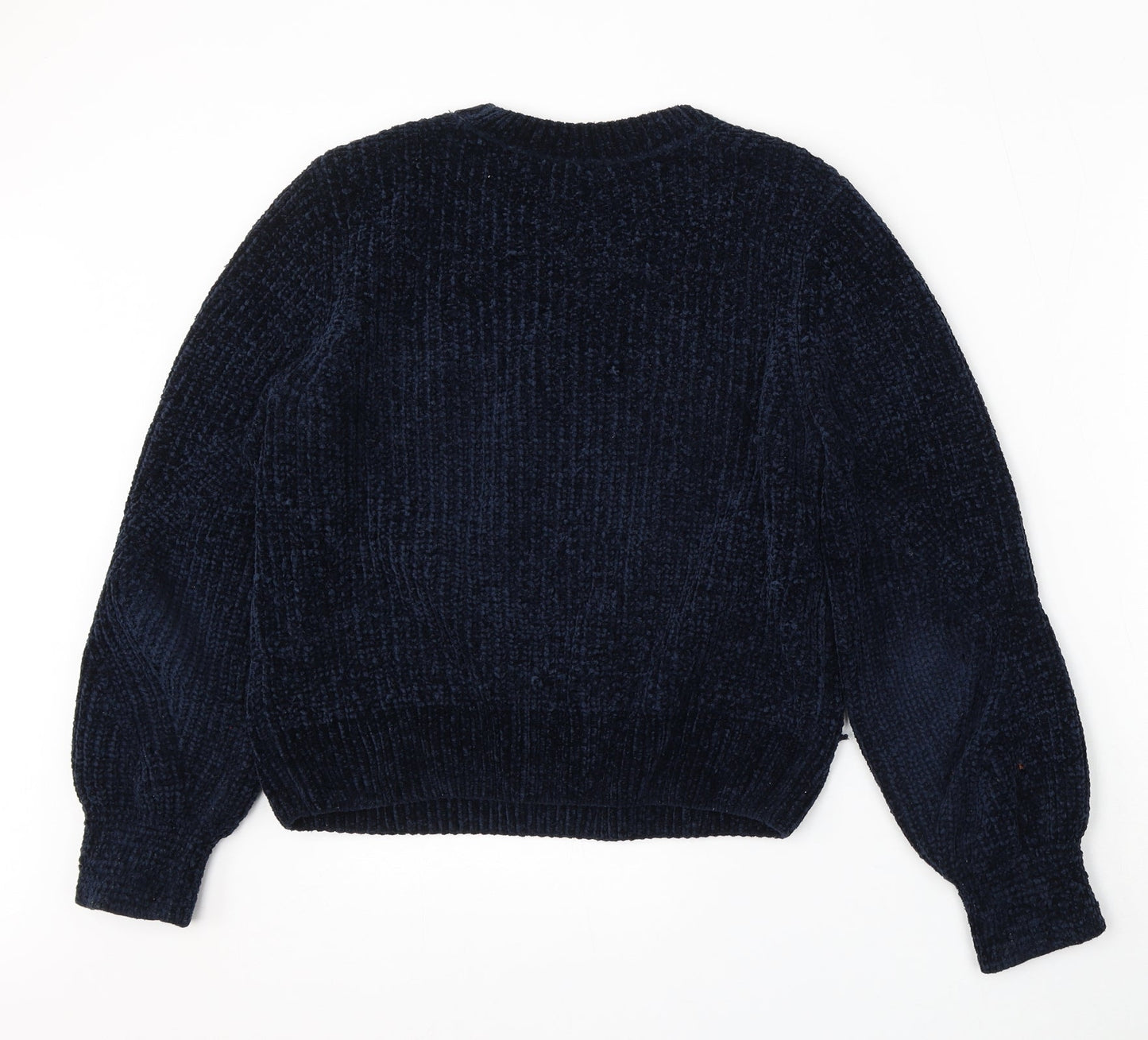 H&M Womens Blue Round Neck Polyester Pullover Jumper Size S