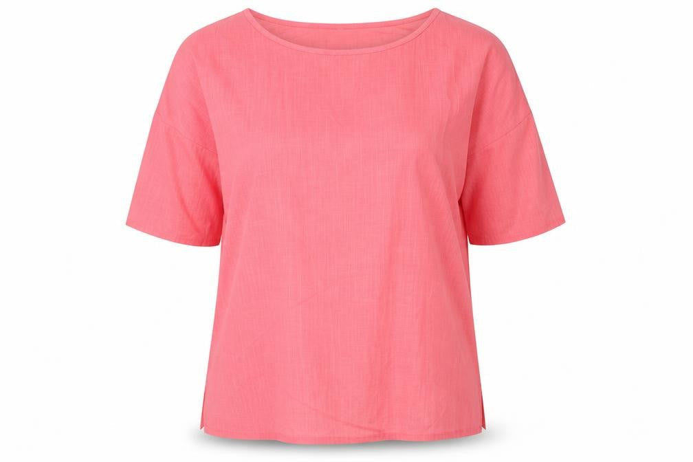 Preworn Womens Pink Polyester Basic Blouse Size XL Round Neck