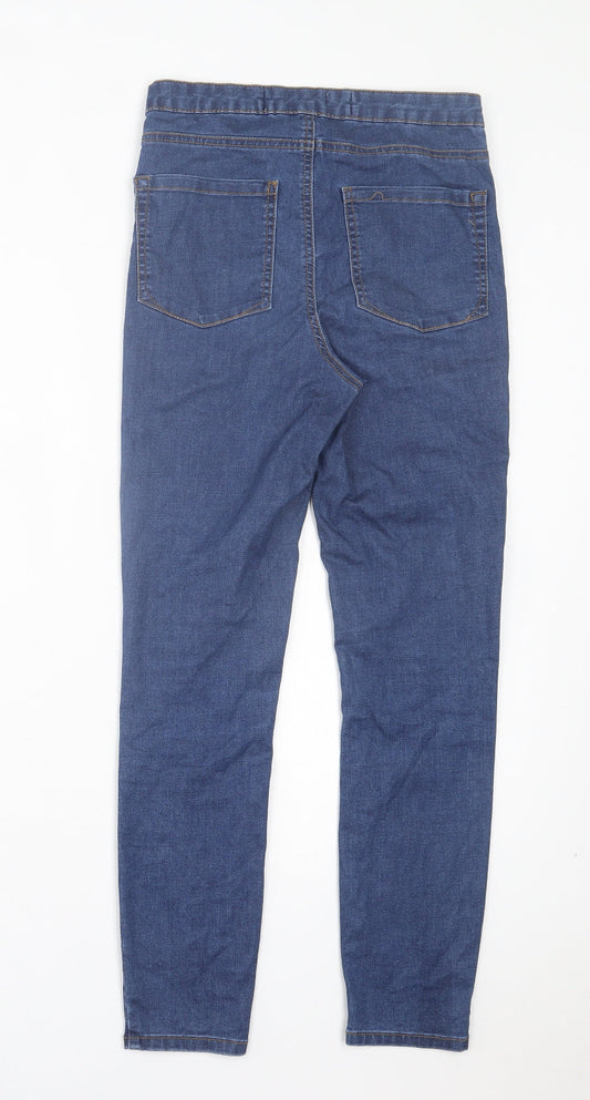 Denim & Co. Womens Blue Cotton Skinny Jeans Size 10 L27 in Regular Button