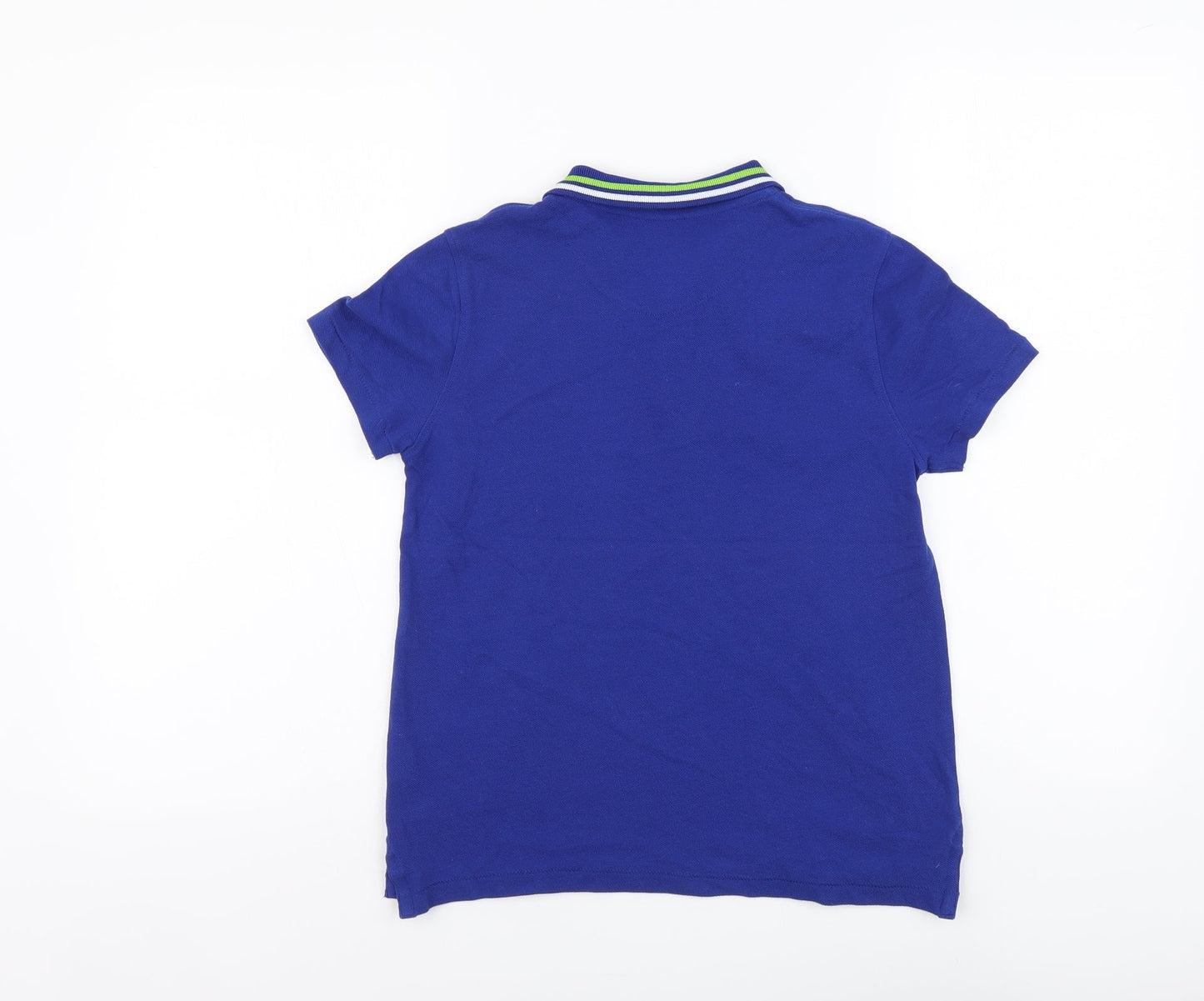 F&F Boys Blue Cotton Basic Polo Size 8-9 Years Collared Button