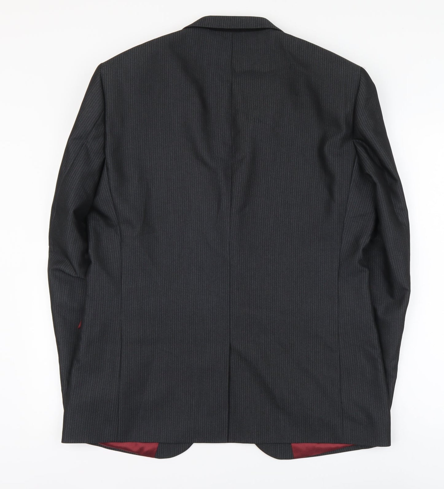 NEXT Mens Grey Striped Polyester Jacket Suit Jacket Size M