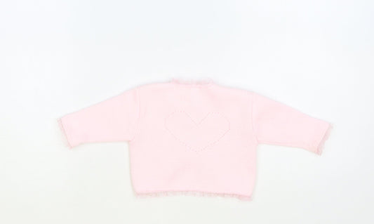 Dinkie Baby Pink Acrylic Cardigan Jumper Size 0-3 Months Pullover