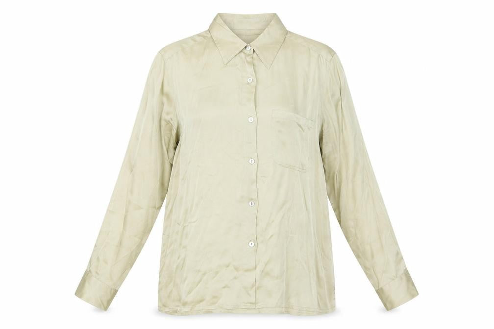 Reference Womens Beige Polyester Basic Button-Up Size 16 Collared