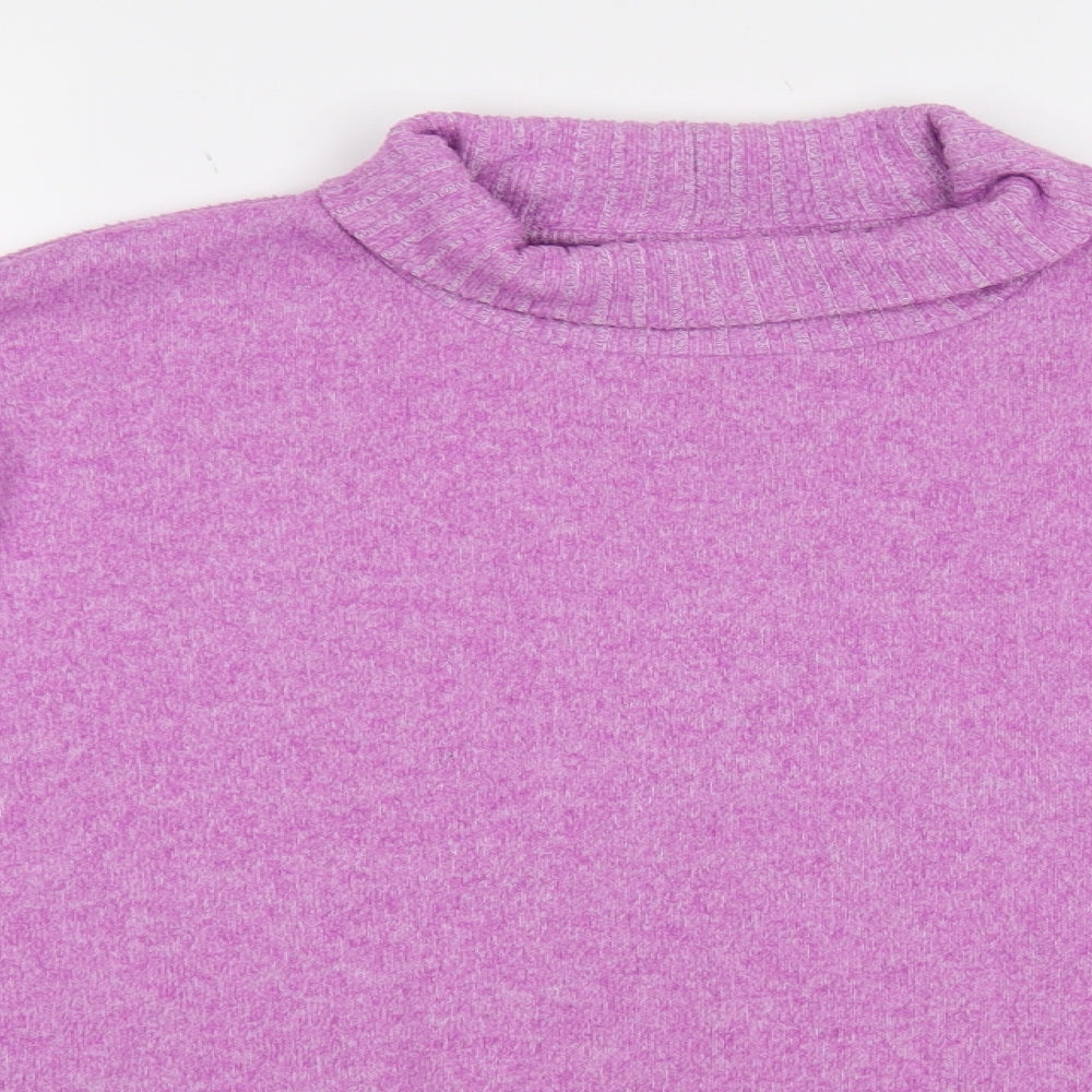 Dunnes Stores Womens Purple Roll Neck Polyester Pullover Jumper Size M
