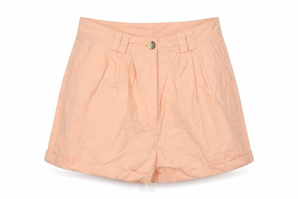 ASOS Womens Orange Cotton Hot Pants Shorts Size 10 Regular Button