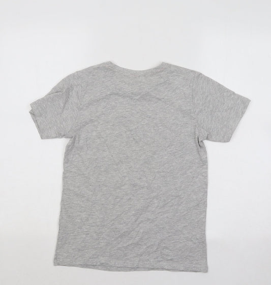 Pep&Co Boys Grey Cotton Basic T-Shirt Size 10-11 Years Round Neck Pullover - Leprechauns