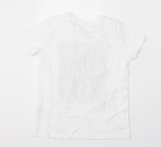 Studio Girls White Cotton Basic T-Shirt Size 8 Years Round Neck - Make today an Adventure