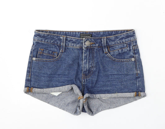 Waredenim Womens Blue Cotton Hot Pants Shorts Size 6 L3 in Regular Button