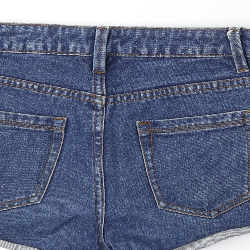 Waredenim Womens Blue Cotton Hot Pants Shorts Size 6 L3 in Regular Button