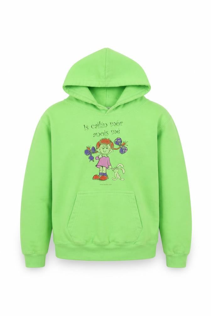 Just Hoods Girls Green Cotton Pullover Hoodie Size 7-8 Years Pullover