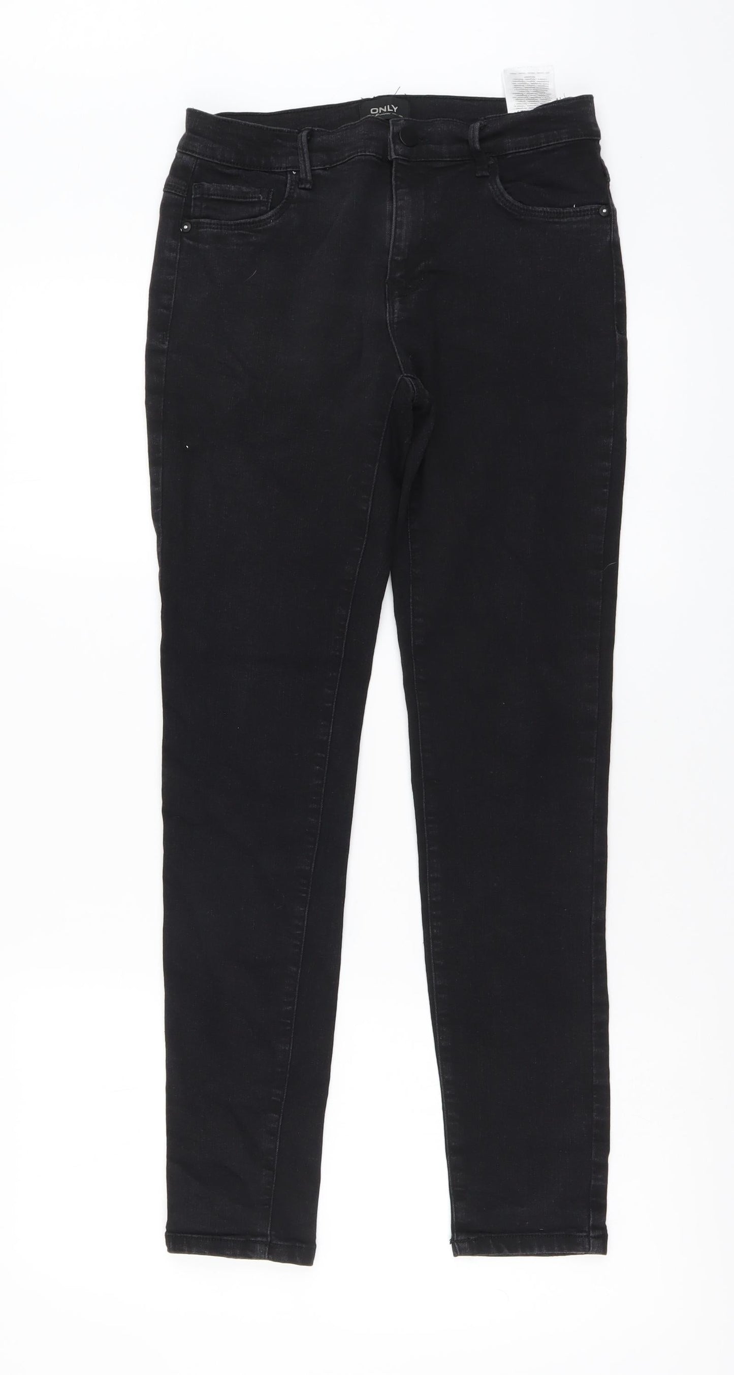 Only Womens Black Cotton Skinny Jeans Size M L28 in Regular Button