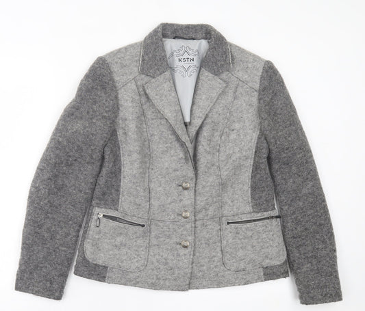 Kristen Womens Grey Jacket Size 14 Zip
