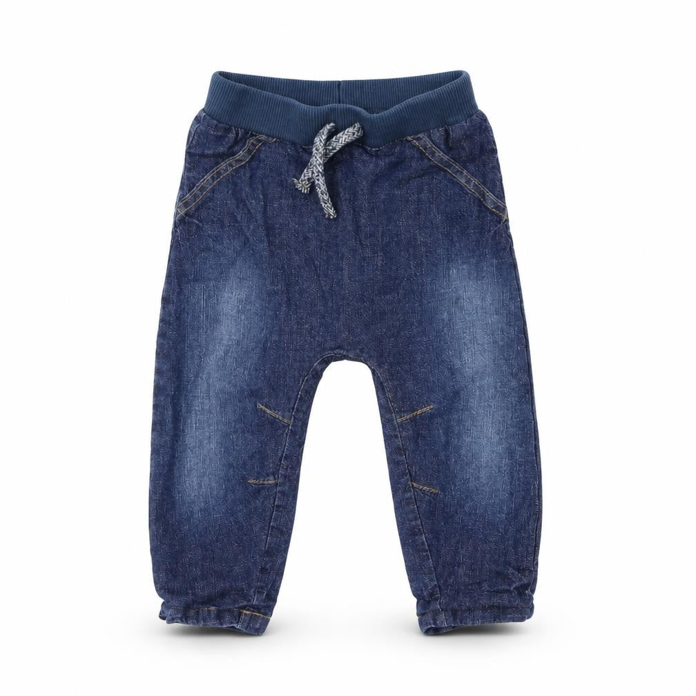 George Boys Blue Cotton Capri Jeans Size 12-18 Months Drawstring