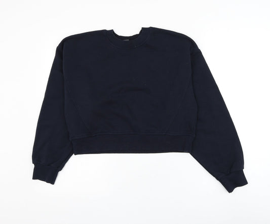 Primark Womens Blue Cotton Pullover Sweatshirt Size 6 Pullover - Cropped