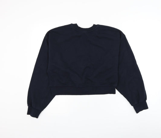 Primark Womens Blue Cotton Pullover Sweatshirt Size 6 Pullover - Cropped