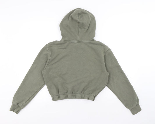 H&M Girls Green Polyester Pullover Hoodie Size 12-13 Years - NYC