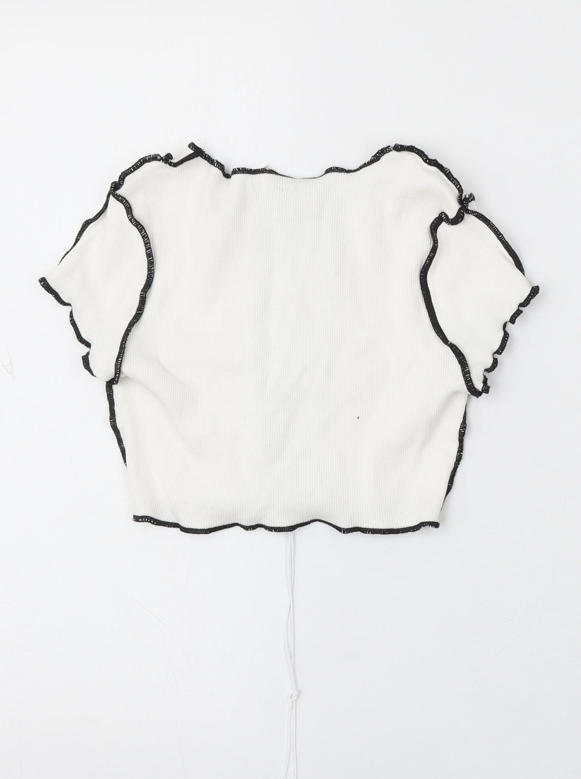 Divided by H&M Womens White Polyester Basic T-Shirt Size S Round Neck