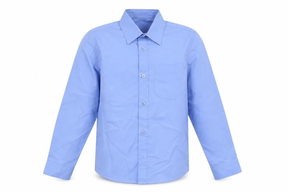 Dunnes Boys Blue Polyester Basic Button-Up Size 9-10 Years Collared Button