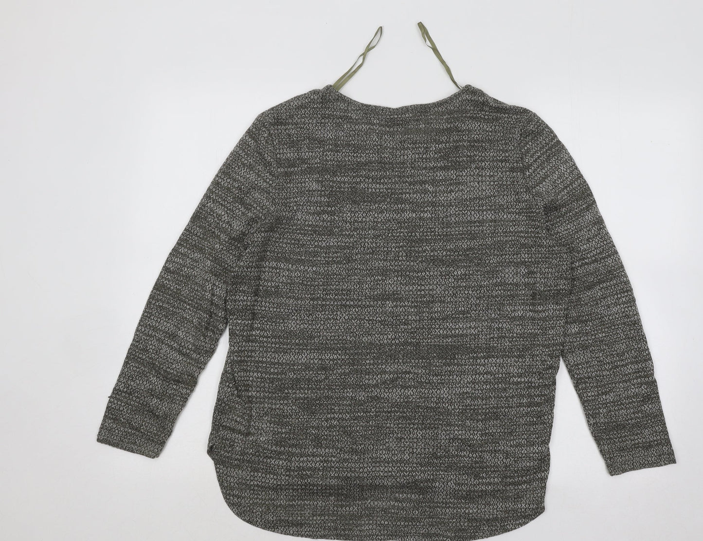 New Look Womens Green Round Neck Geometric Polyester Pullover Jumper Size 12