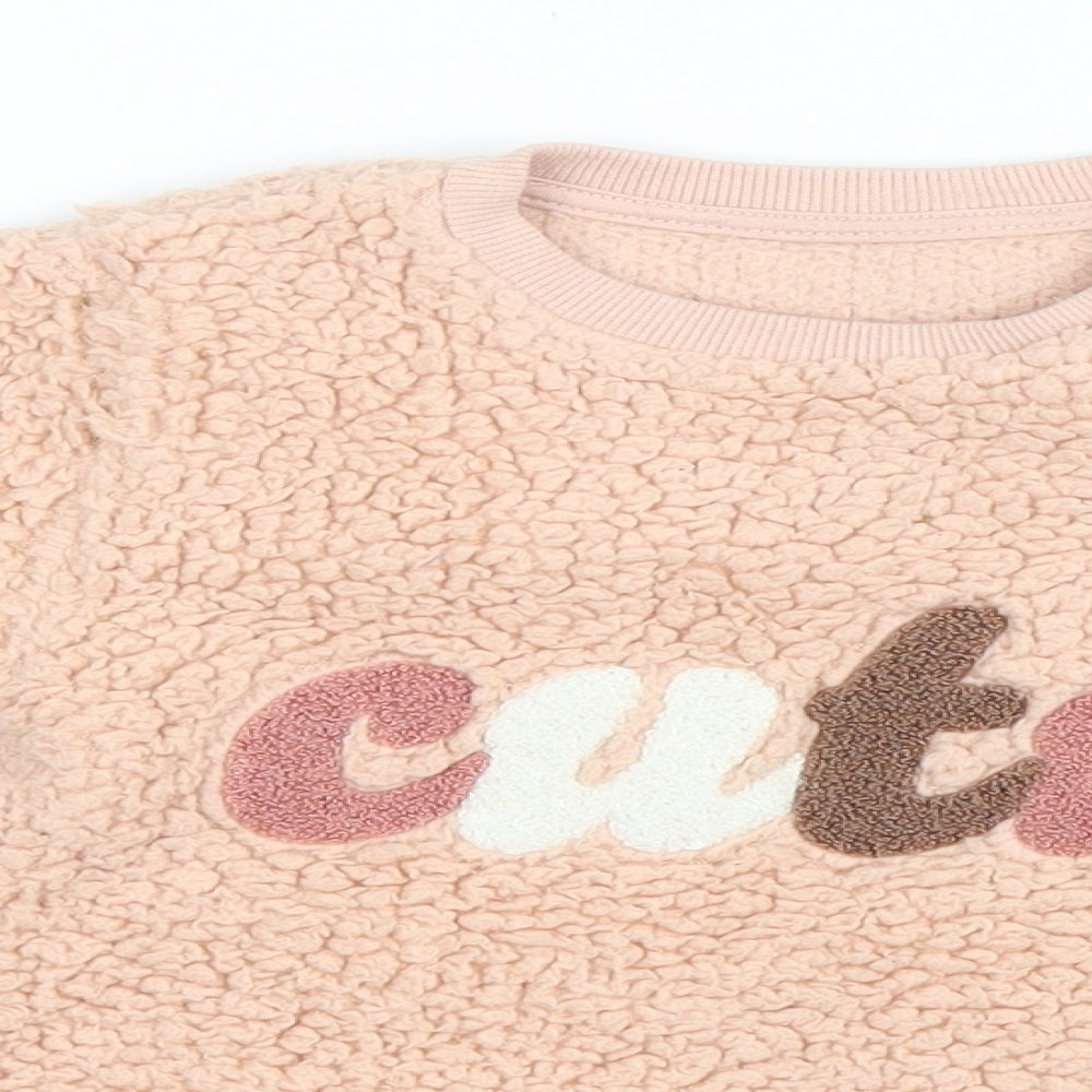 Nutmeg Girls Pink Polyester Pullover Sweatshirt Size 2 Years Pullover - Cutie