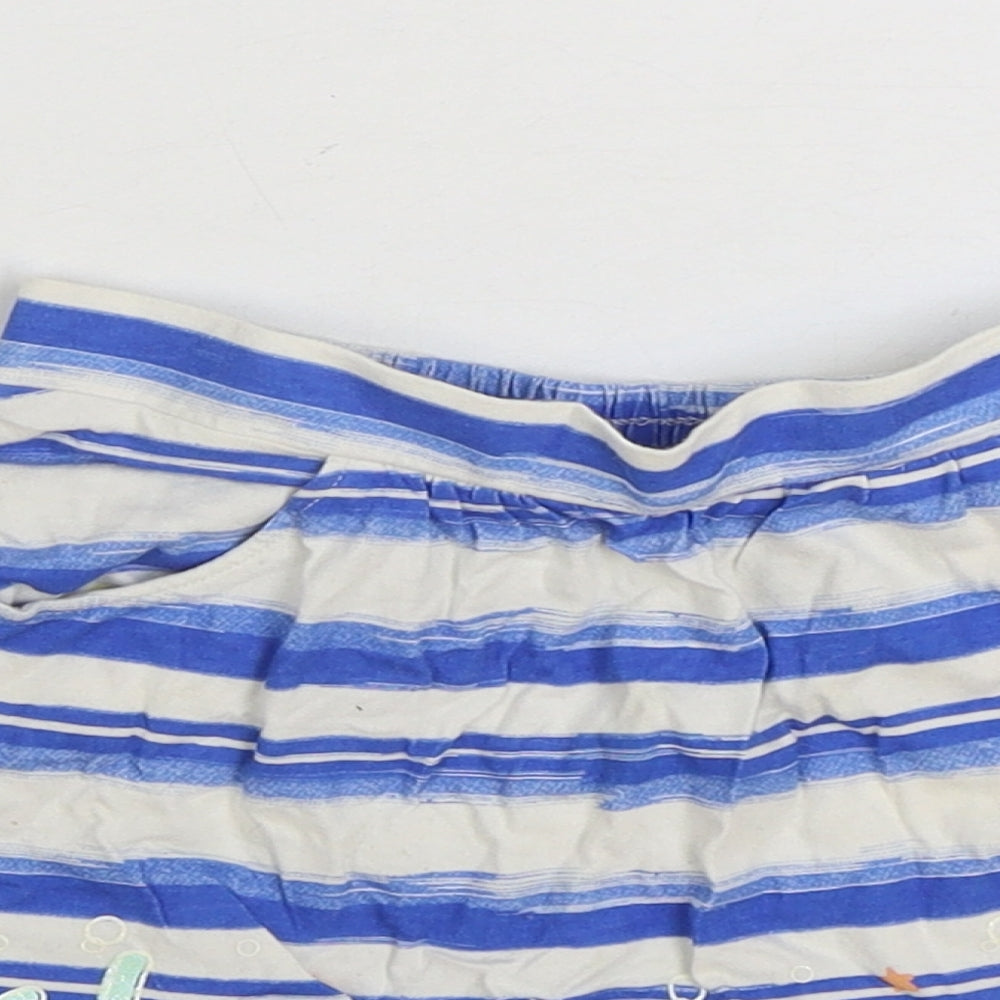 Marks and Spencer Girls Multicoloured Striped 100% Cotton Skater Skirt Size 3-4 Years Regular Pull On - Peppa Pig