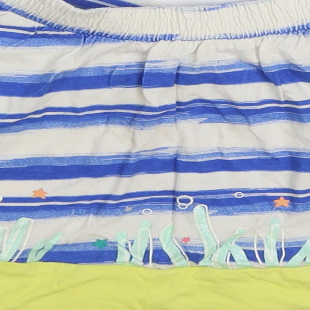 Marks and Spencer Girls Multicoloured Striped 100% Cotton Skater Skirt Size 3-4 Years Regular Pull On - Peppa Pig