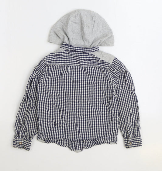 F&F Boys Blue Gingham Jacket Size 6-7 Years Button - Shirt