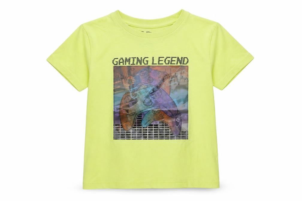Matalan Boys Yellow 100% Cotton Basic T-Shirt Size 7 Years Round Neck Pullover - Gaming Legend