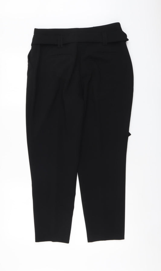 Dorothy Perkins Womens Black Polyester Chino Trousers Size 12 L27 in Regular Button
