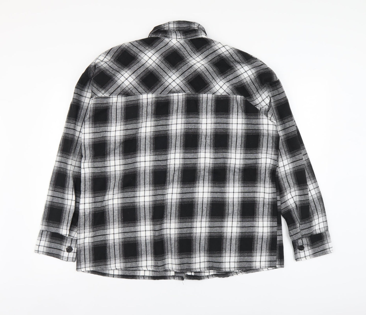 I SAW IT FIRST Mens Black Plaid Cotton Button-Up Size S Collared Button