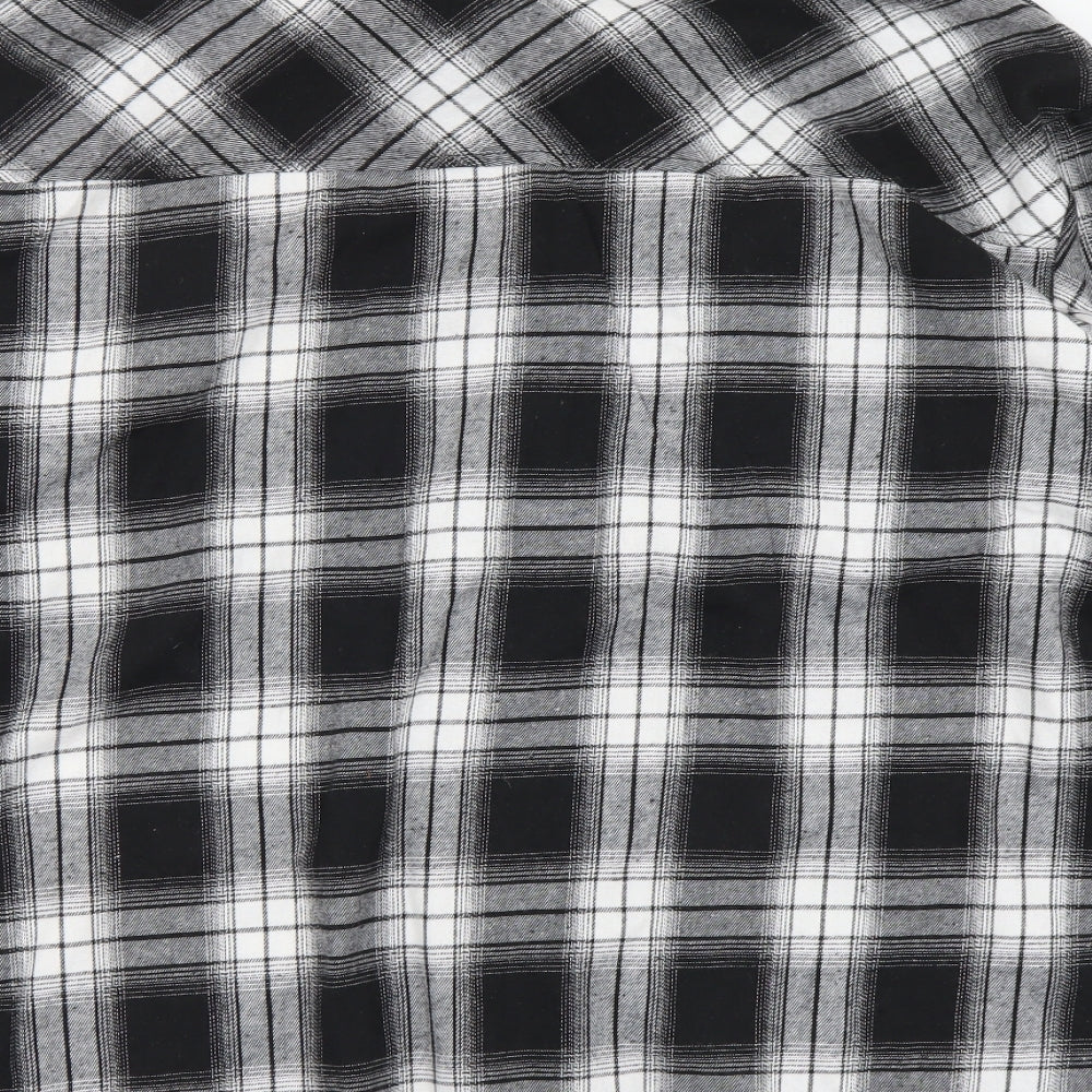I SAW IT FIRST Mens Black Plaid Cotton Button-Up Size S Collared Button