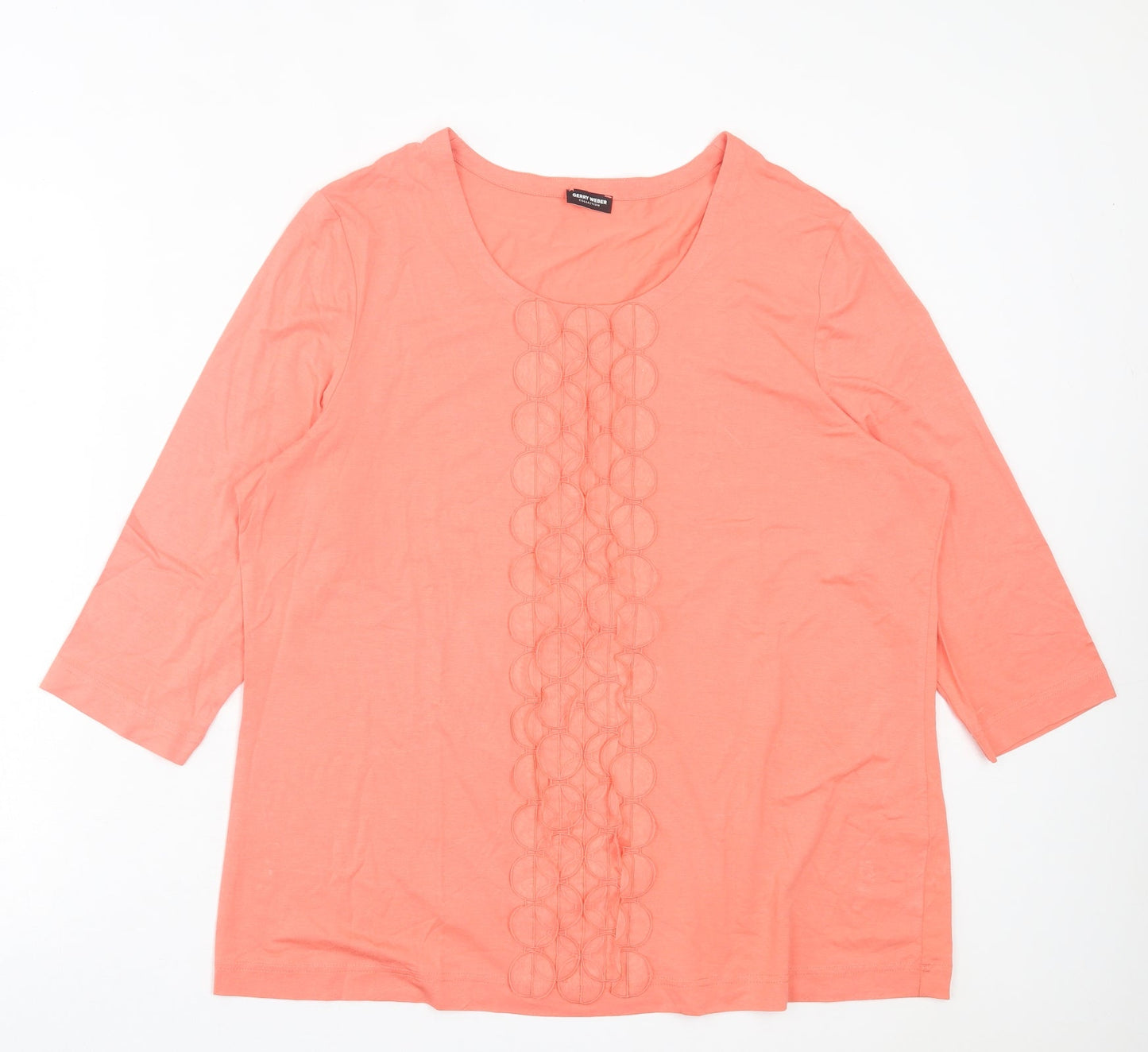 Gerry Weber Womens Pink Polyester Basic T-Shirt Size 18 Crew Neck