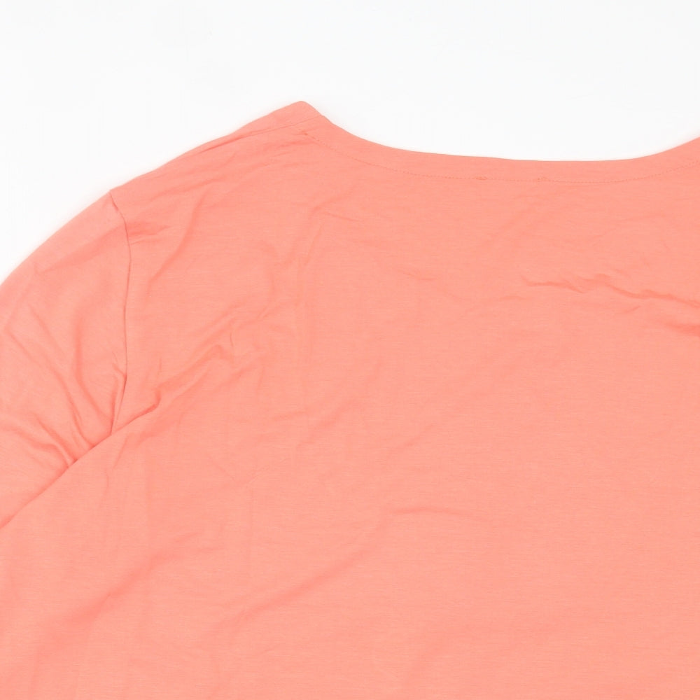 Gerry Weber Womens Pink Polyester Basic T-Shirt Size 18 Crew Neck