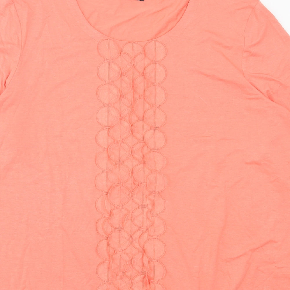 Gerry Weber Womens Pink Polyester Basic T-Shirt Size 18 Crew Neck