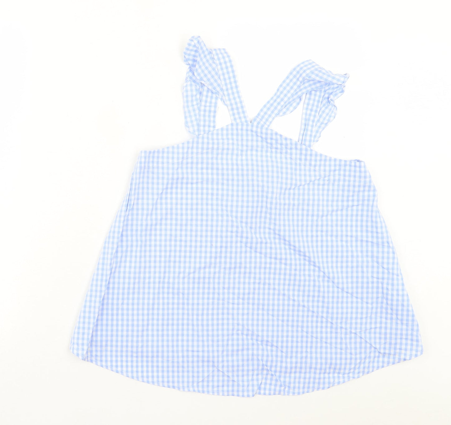 River Island Womens Blue Check Cotton Basic Tank Size 8 Halter