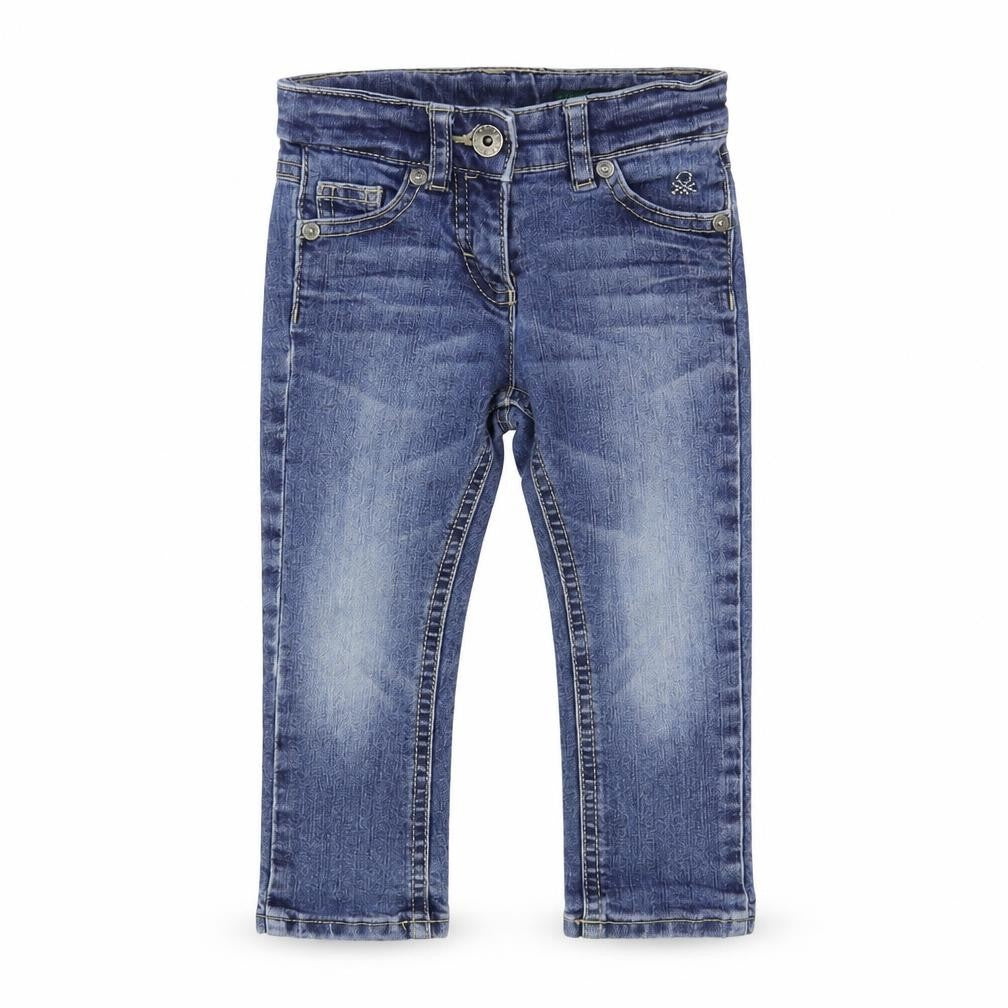United Colors of Benetton Boys Blue Cotton Straight Jeans Size 2 Years Regular Button