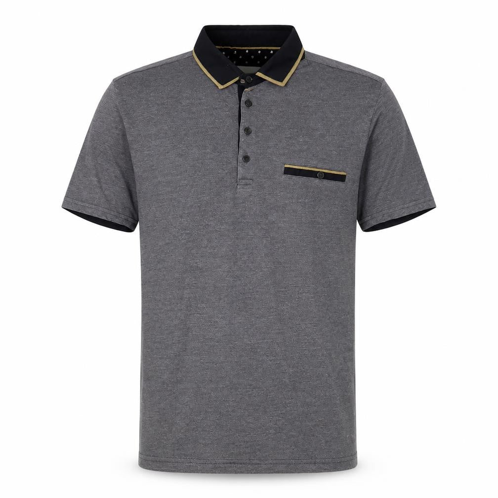 Nineteen Twenty Two Mens Grey Cotton Polo Size S Collared Button
