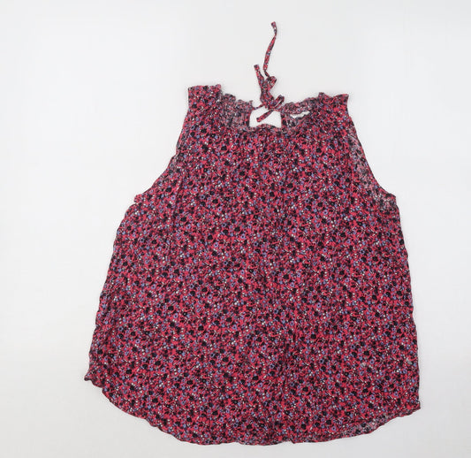 Gap Womens Multicoloured Floral Viscose Basic Blouse Size S Round Neck