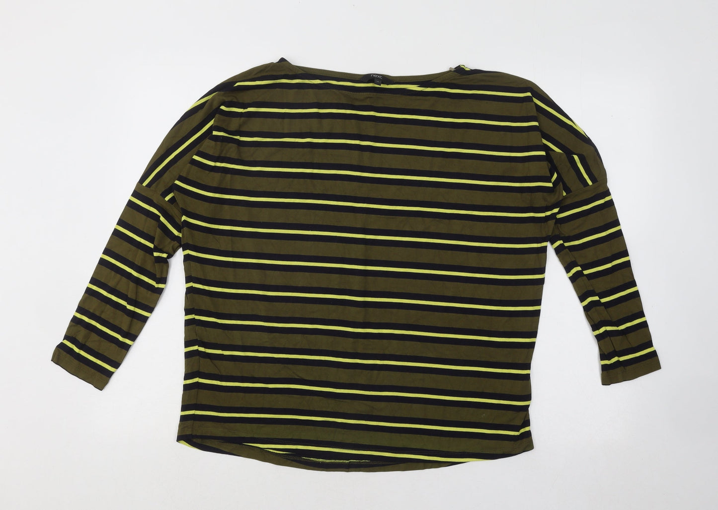 NEXT Womens Multicoloured Round Neck Striped Viscose Pullover Jumper Size 14