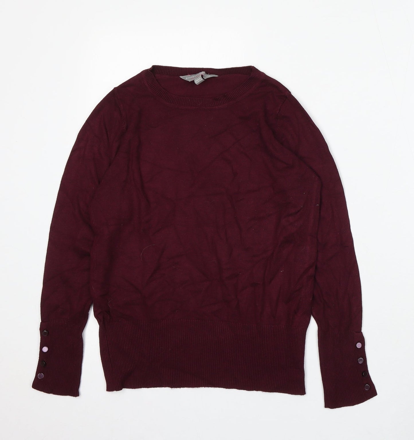 Dorothy Perkins Womens Red Round Neck Viscose Pullover Jumper Size 6