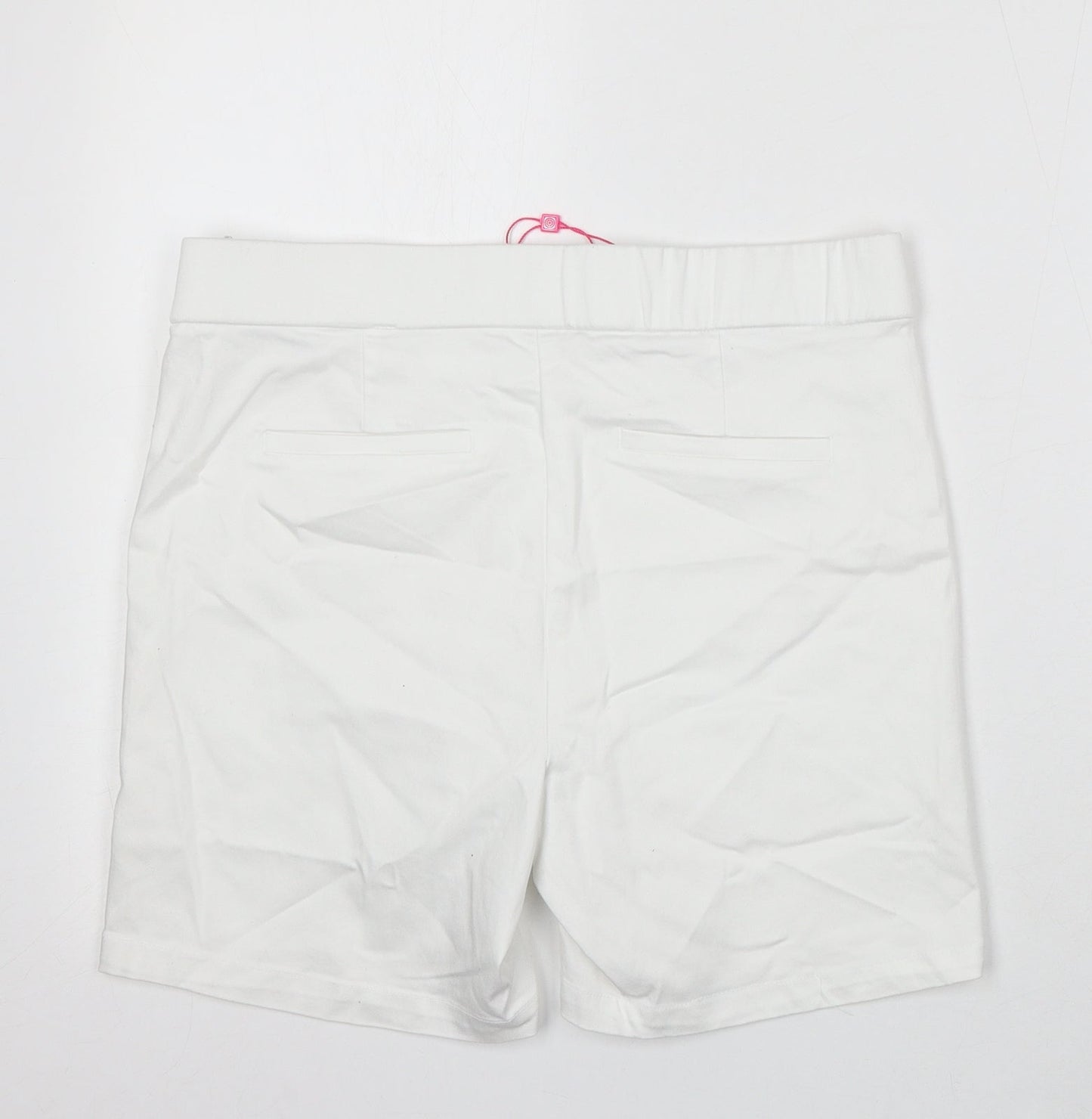 Savioa Womens White Cotton Bermuda Shorts Size 10 L6 in Regular Zip
